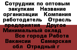 Сотрудник по оптовым закупкам › Название организации ­ Компания-работодатель › Отрасль предприятия ­ Другое › Минимальный оклад ­ 28 000 - Все города Работа » Вакансии   . Самарская обл.,Отрадный г.